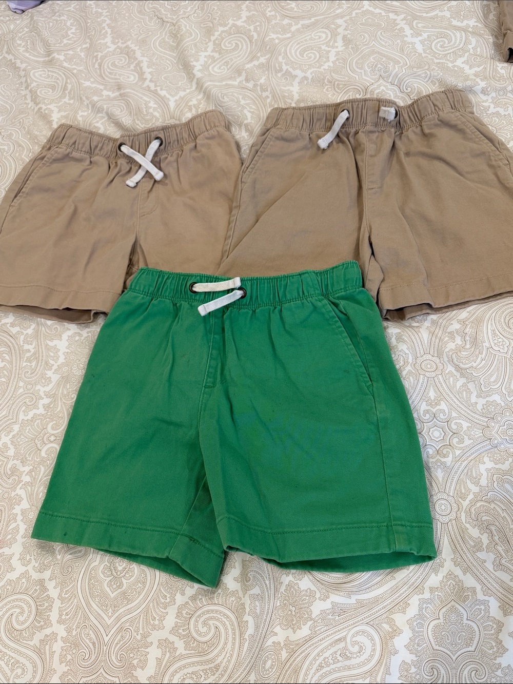 Crewcuts Boys Pull-On Shorts in Green and Khaki